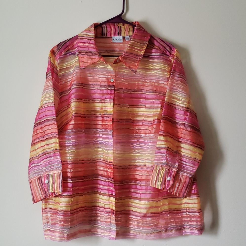Plus size Sheer Multi Colored Top